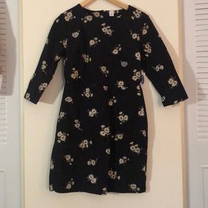 Women| Ponte-Knit Sheath Dress Black with white flower